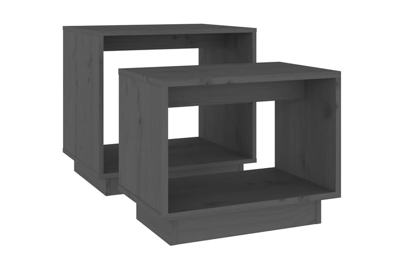 Satsbord 2 st grå massiv furu - Grå - Bord - Satsbord