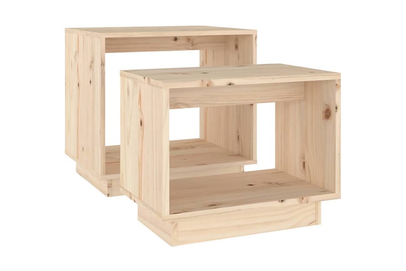 Satsbord 2 st massiv furu - Brun - Möbler - Vardagsrum - Soffbord & vardagsrumsbord - Satsbord