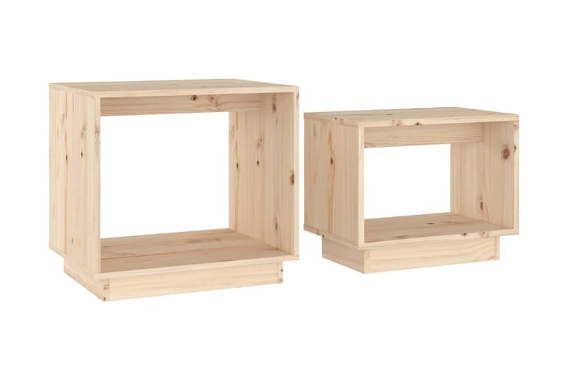Satsbord 2 st massiv furu - Brun - Möbler - Vardagsrum - Soffbord & vardagsrumsbord - Satsbord