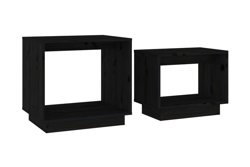 Satsbord 2 st svart massiv furu - Svart - Bord - Satsbord