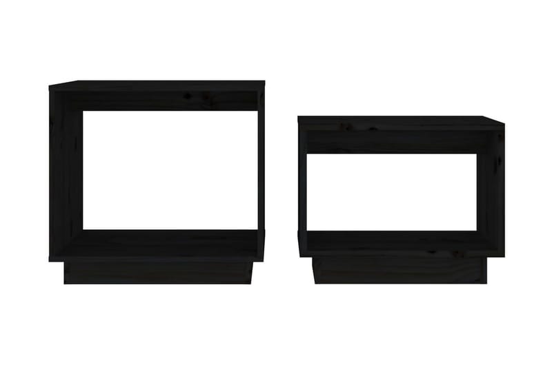 Satsbord 2 st svart massiv furu - Svart - Möbler - Vardagsrum - Soffbord & vardagsrumsbord - Satsbord