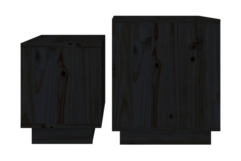 Satsbord 2 st svart massiv furu - Svart - Möbler - Vardagsrum - Soffbord & vardagsrumsbord - Satsbord