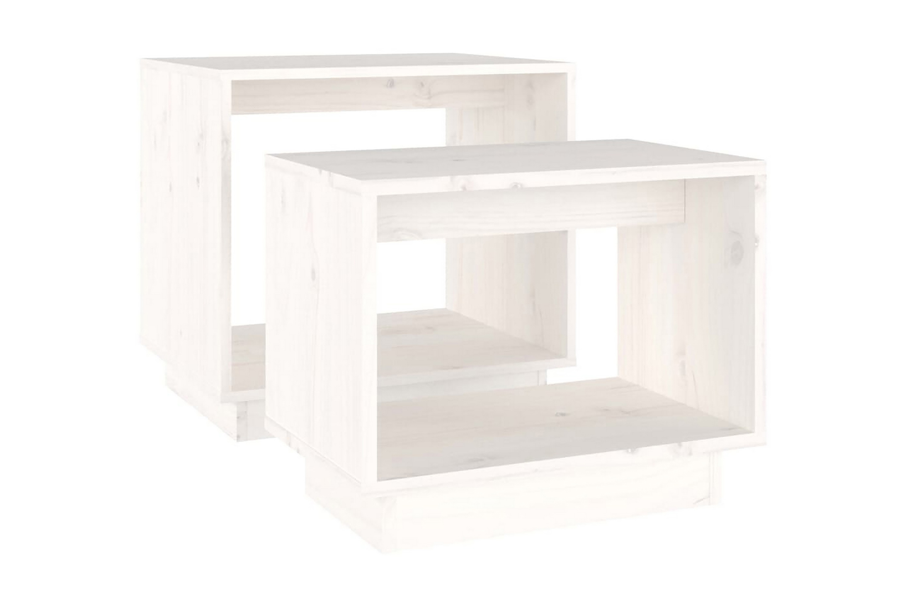 satsbord 2 st vit massiv furu - vit