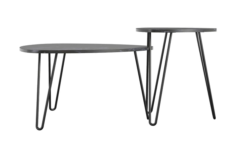 Athena Satsbord Svart/Marmormönster - Novogratz - Möbler - Vardagsrum - Soffbord & vardagsrumsbord - Satsbord