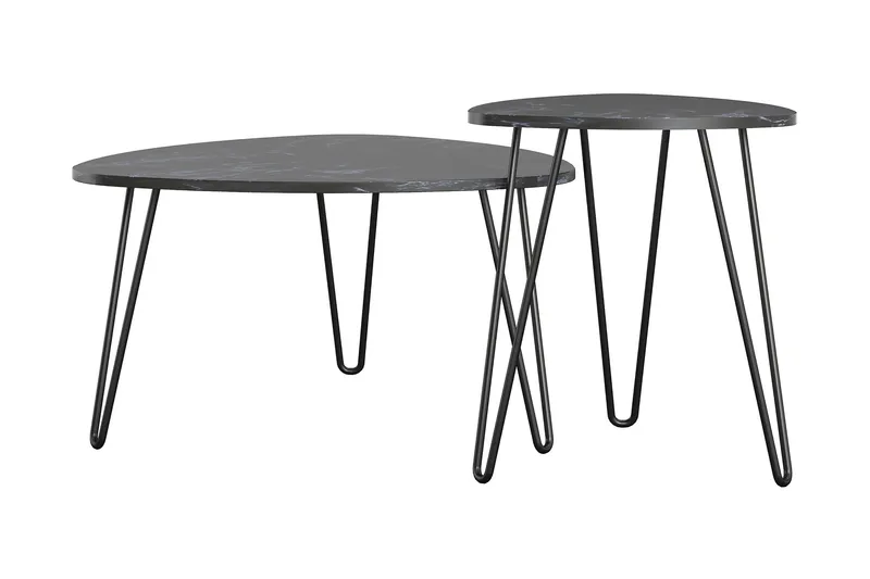 Athena Satsbord Svart/Marmormönster - Novogratz - Möbler - Vardagsrum - Soffbord & vardagsrumsbord - Satsbord