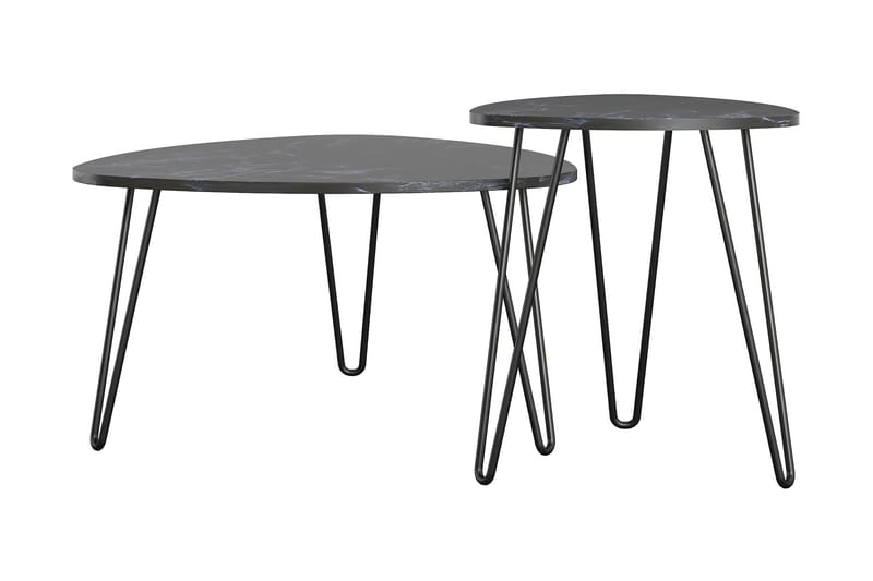 Athena Satsbord Svart/Marmormönster - Novogratz - Möbler - Vardagsrum - Soffbord & vardagsrumsbord - Satsbord