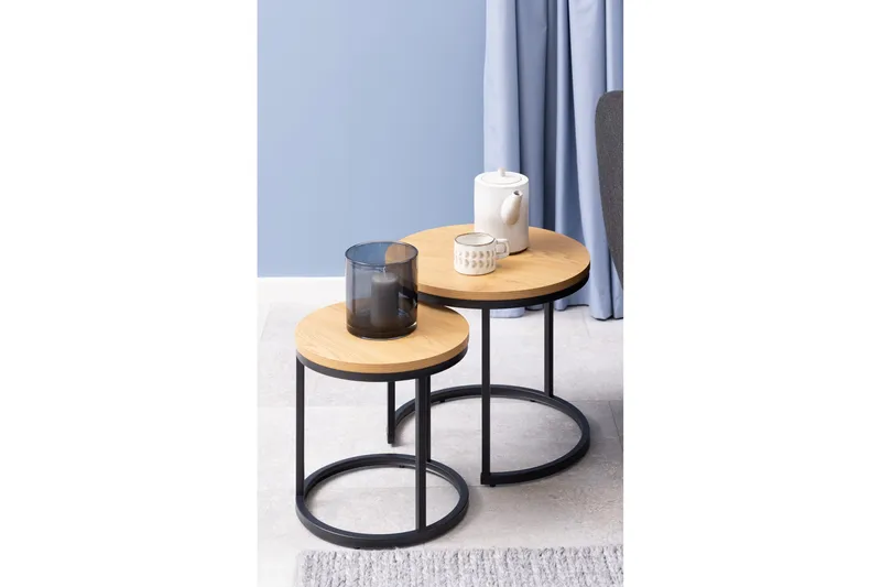 Belgrat Satsbord Rund - Natural - Möbler - Vardagsrum - Soffbord & vardagsrumsbord - Satsbord