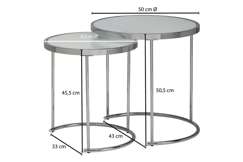 BELLOTTE Satsbord 50 cm Vit - Möbler - Vardagsrum - Soffbord & vardagsrumsbord - Satsbord