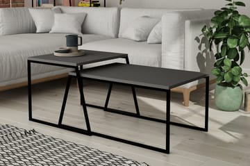 Bodsjö Satsbord 88 cm 2 Bord - Grå/Svart - Möbler - Vardagsrum - Soffbord & vardagsrumsbord - Satsbord