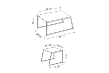 Bodsjö Satsbord 88 cm 2 Bord - Vit - Möbler - Vardagsrum - Soffbord & vardagsrumsbord - Satsbord