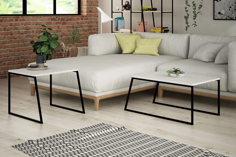 Bodsjö Satsbord 88 cm 2 Bord - Vit - Möbler - Vardagsrum - Soffbord & vardagsrumsbord - Satsbord