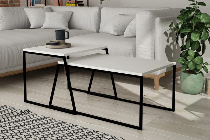 Bodsjö Satsbord 88 cm 2 Bord - Vit - Möbler - Vardagsrum - Soffbord & vardagsrumsbord - Satsbord