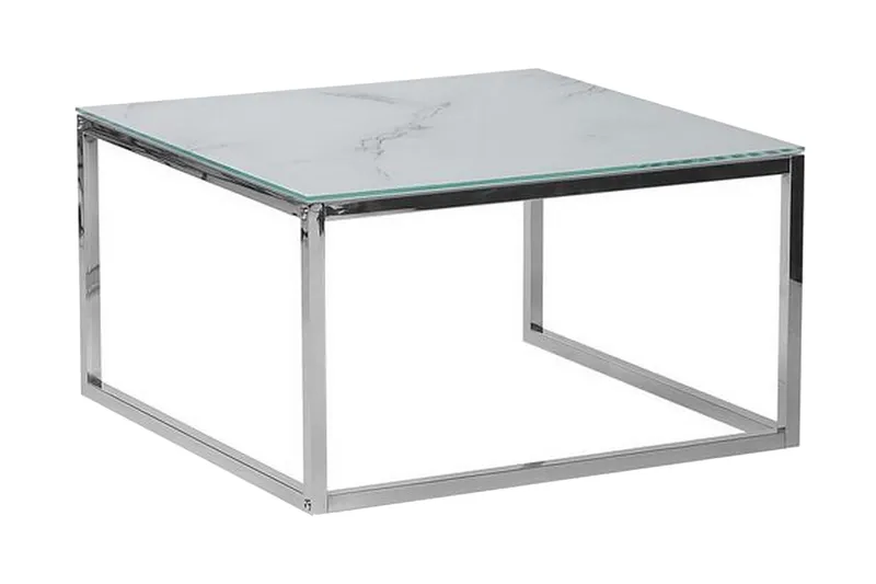 Breasa Satsbord 60 cm Marmormönster - Vit/Silver - Möbler - Vardagsrum - Soffbord & vardagsrumsbord - Satsbord
