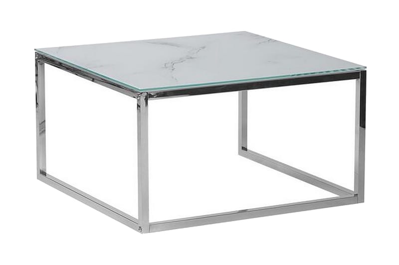Breasa Satsbord 60 cm Marmormönster - Vit/Silver - Möbler - Vardagsrum - Soffbord & vardagsrumsbord - Satsbord