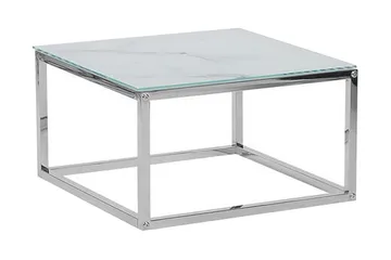 Breasa Satsbord 60 cm Marmormönster - Vit/Silver - Möbler - Vardagsrum - Soffbord & vardagsrumsbord - Satsbord