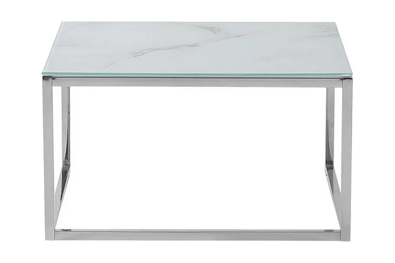 Breasa Satsbord 60 cm Marmormönster, Vit/Silver