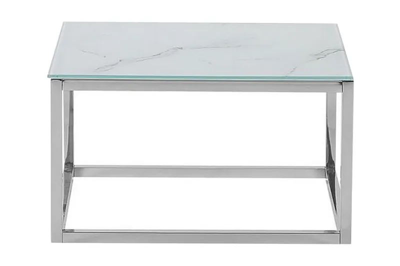 Breasa Satsbord 60 cm Marmormönster - Vit/Silver - Möbler - Vardagsrum - Soffbord & vardagsrumsbord - Satsbord