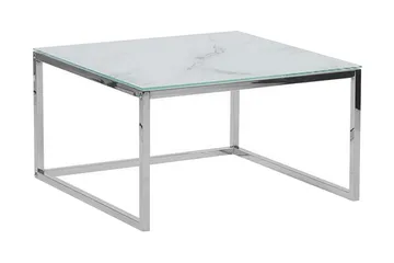 Breasa Satsbord 60 cm Marmormönster - Vit/Silver - Möbler - Vardagsrum - Soffbord & vardagsrumsbord - Satsbord
