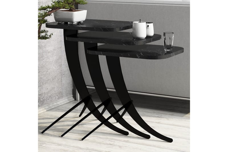 Erykah Satsbord 45 cm - Svart - Möbler - Vardagsrum - Soffbord & vardagsrumsbord - Satsbord