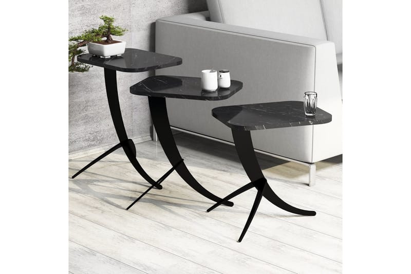 Erykah Satsbord 45 cm - Svart - Möbler - Vardagsrum - Soffbord & vardagsrumsbord - Satsbord