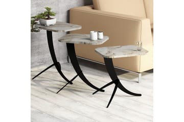 Erykah Stapelbart Rektangulärt Soffbord 45 cm i Trä med Metallben - Ljusbeige - Möbler - Vardagsrum - Soffbord & vardagsrumsbord - Satsbord