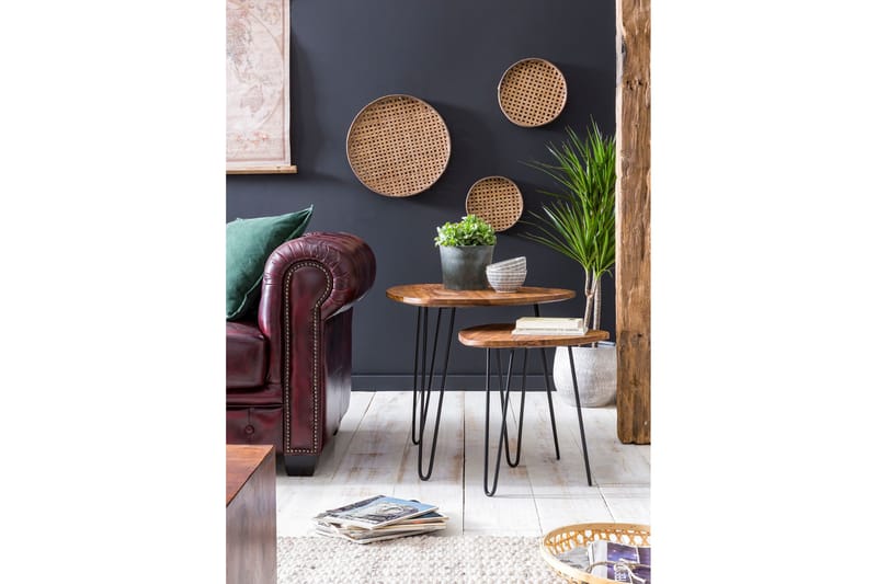 GRABHAIR Satsbord 2-pack 60 cm Brun - Möbler - Vardagsrum - Soffbord & vardagsrumsbord - Satsbord