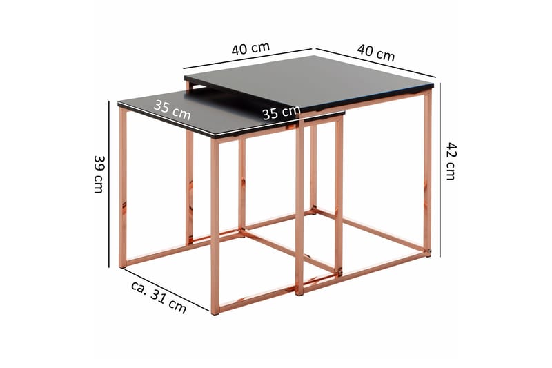 HALLSTEAD Satsbord 2-pack 48 cm Koppar|Svart - Möbler - Vardagsrum - Soffbord & vardagsrumsbord - Satsbord