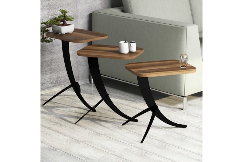 Hovdane Satsbord 45 cm 3 Bord - Mörkbrun - Möbler - Vardagsrum - Soffbord & vardagsrumsbord - Satsbord