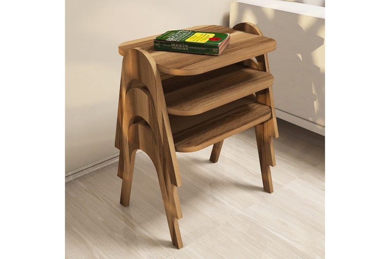 Hovdane Satsbord 49 cm 3 Bord - Brun - Möbler - Vardagsrum - Soffbord & vardagsrumsbord - Satsbord