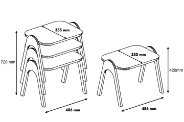 Hovdane Satsbord 49 cm 3 Bord - Brun - Möbler - Vardagsrum - Soffbord & vardagsrumsbord - Satsbord