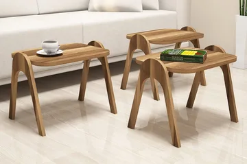 Hovdane Satsbord 49 cm 3 Bord - Brun - Möbler - Vardagsrum - Soffbord & vardagsrumsbord - Satsbord