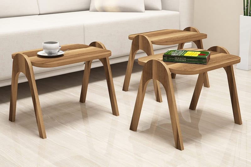 Hovdane Satsbord 49 cm 3 Bord - Brun - Möbler - Vardagsrum - Soffbord & vardagsrumsbord - Satsbord
