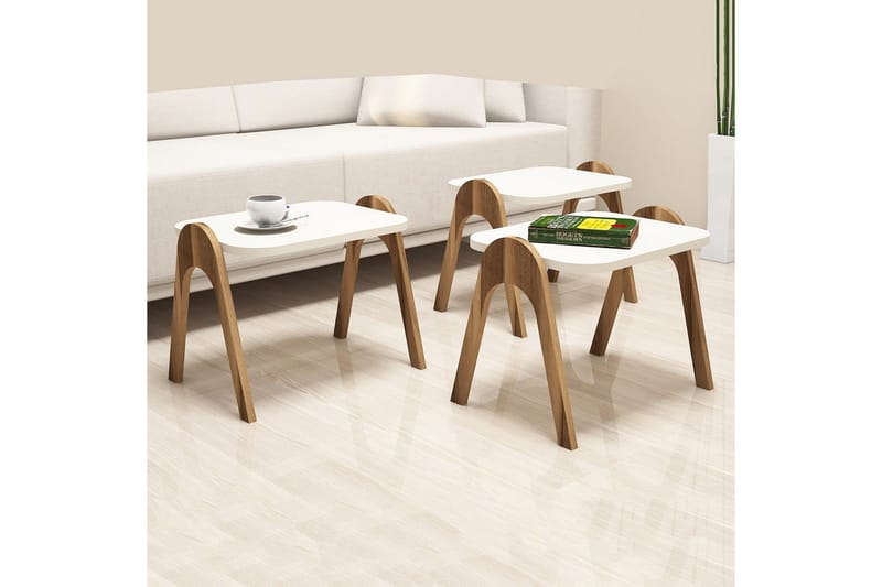 Hovdane Satsbord 49 cm 3 Bord - Vit - Möbler - Vardagsrum - Soffbord & vardagsrumsbord - Satsbord