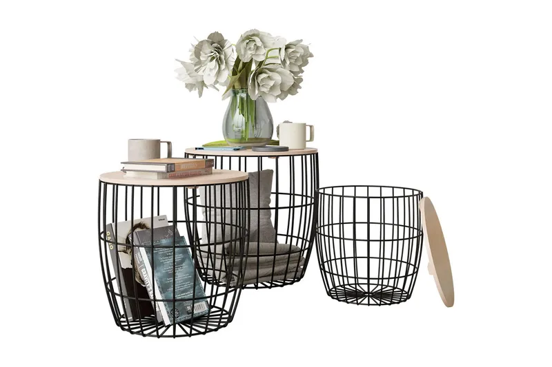 Howig Satsbord, Svart/Natur