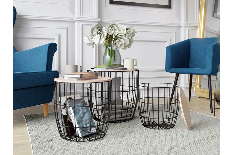 Howig Satsbord - Svart/Natur - Möbler - Vardagsrum - Soffbord & vardagsrumsbord - Satsbord