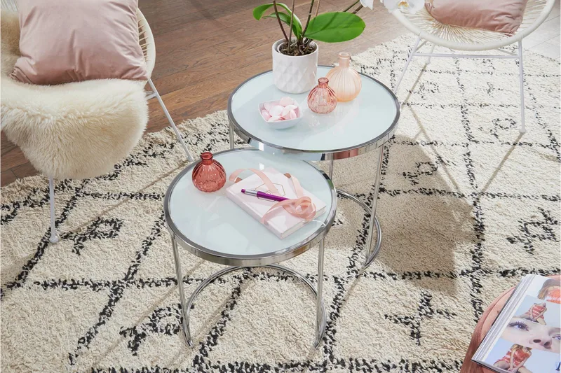 Krecker Satsbord 50 cm - Vit - Möbler - Vardagsrum - Soffbord & vardagsrumsbord - Satsbord