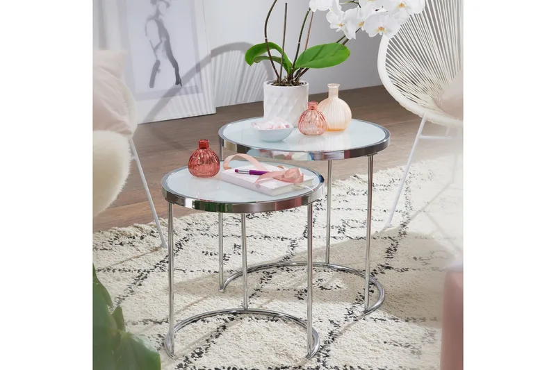 Krecker Satsbord 50 cm - Vit - Möbler - Vardagsrum - Soffbord & vardagsrumsbord - Satsbord