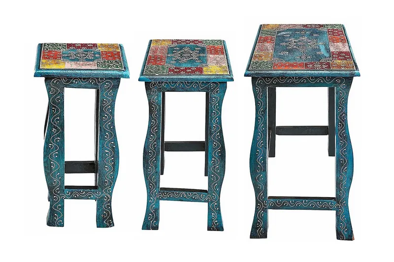 Lasarte Satsbord 56 cm - Blå - Möbler - Vardagsrum - Soffbord & vardagsrumsbord - Satsbord