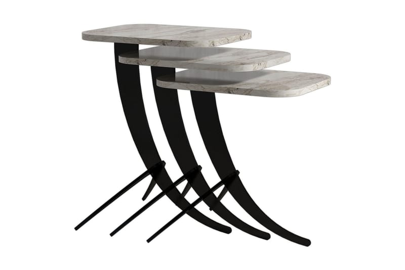 LOLLO Satsbord 45 cm Vit/Svart - Möbler - Vardagsrum - Soffbord & vardagsrumsbord - Satsbord
