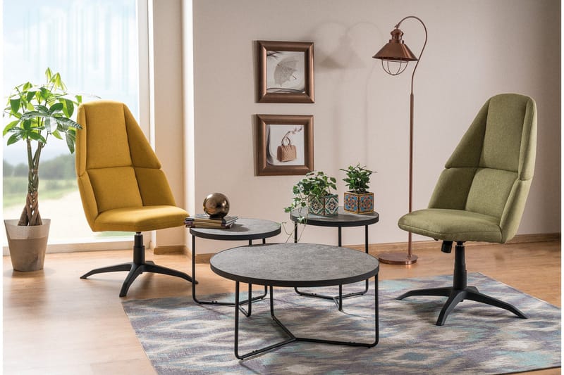 Marore Satsbord Runt - Grå/Svart - Möbler - Vardagsrum - Soffbord & vardagsrumsbord - Satsbord