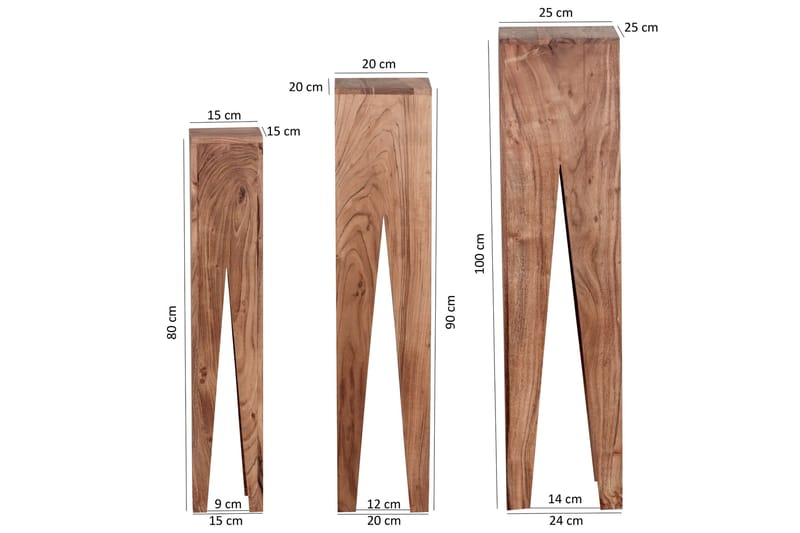 Monseratt Satsbord 3-pack - Trä/natur - Möbler - Vardagsrum - Soffbord & vardagsrumsbord - Satsbord