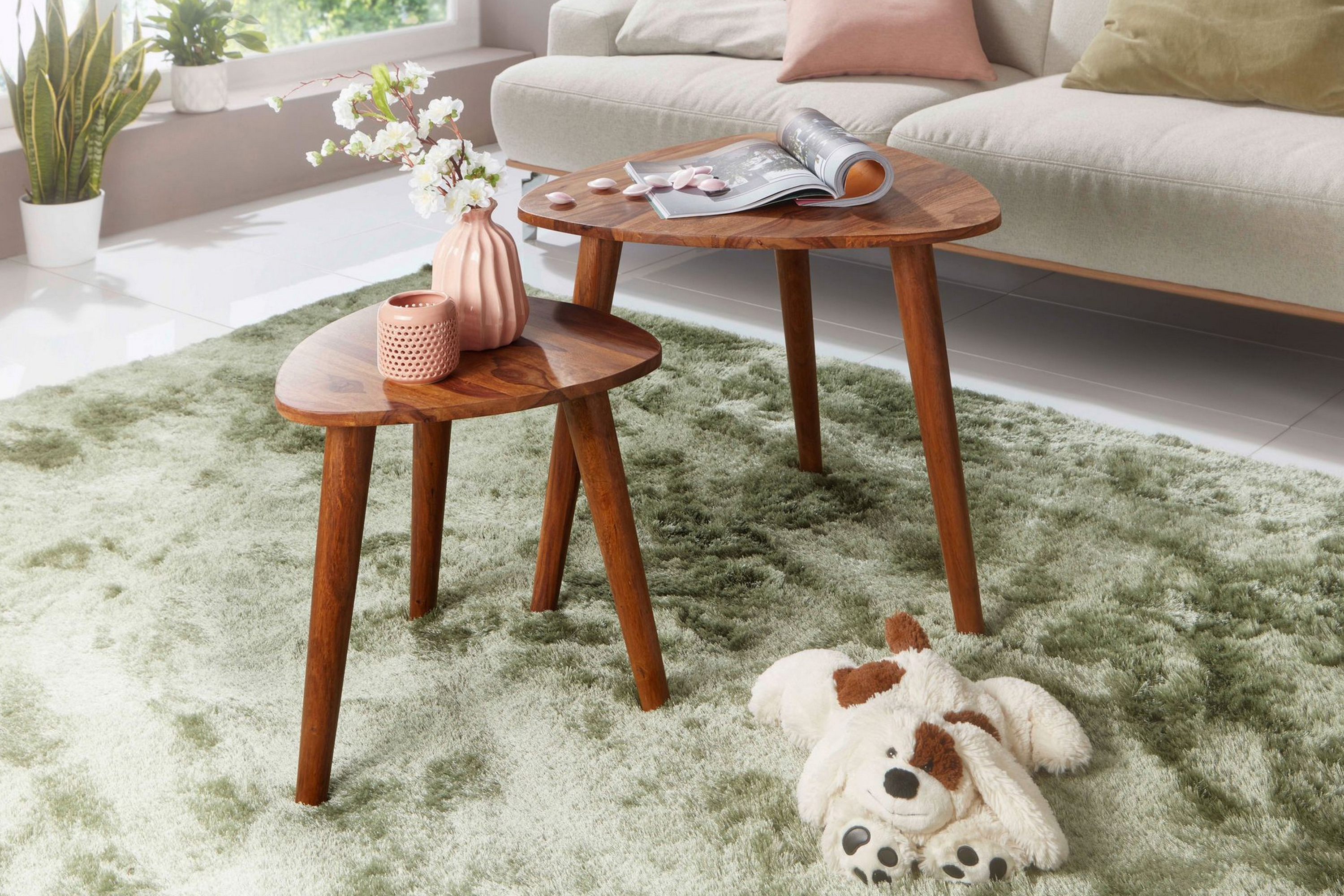 nathanel satsbord 2-pack 60 cm brun -