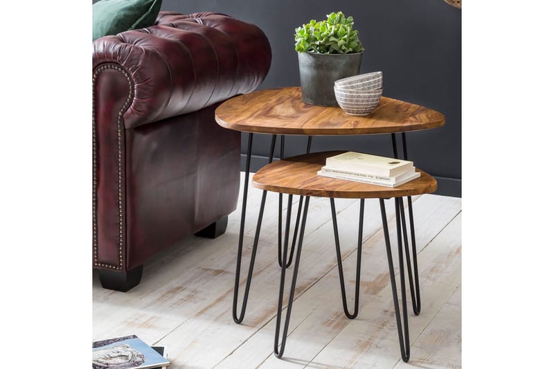 Portuondo Satsbord 2-pack 60 cm - Trä/natur - Möbler - Vardagsrum - Soffbord & vardagsrumsbord - Satsbord