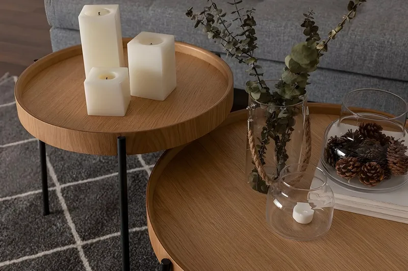 Rachida Satsbord - Natural - Möbler - Vardagsrum - Soffbord & vardagsrumsbord - Satsbord