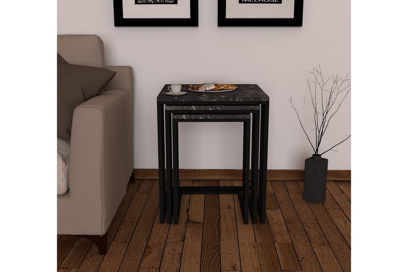 ROSKORWELL Satsbord 3-pack 40 cm Svart - Möbler - Vardagsrum - Soffbord & vardagsrumsbord - Satsbord