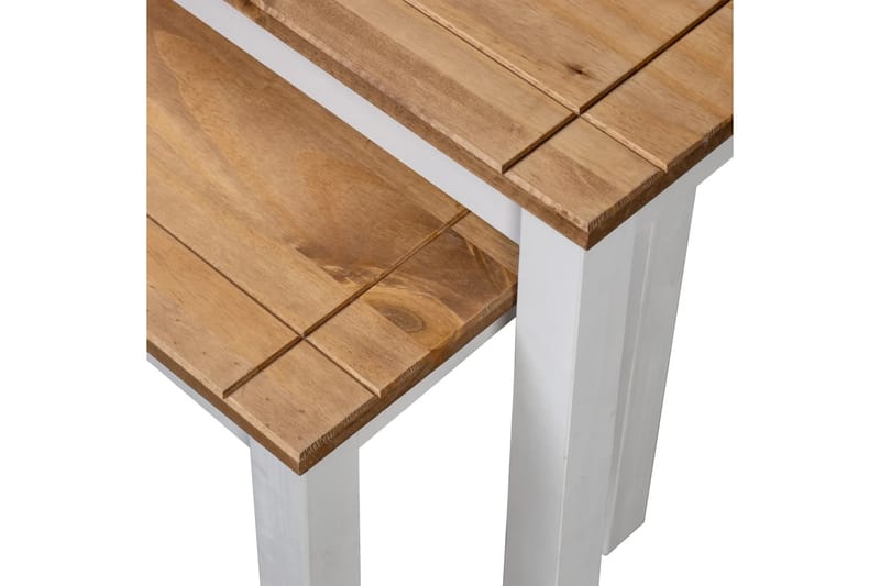 Satsbord 2 st vit massiv furu panama - Vit - Möbler - Vardagsrum - Soffbord & vardagsrumsbord - Satsbord