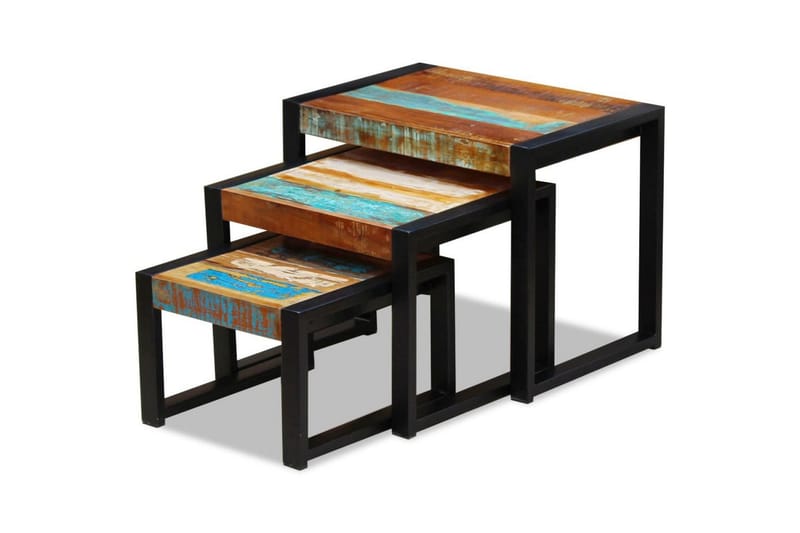 Satsbord i 3 delar återvunnet massivt trä - Flerfärgad - Bord - Satsbord