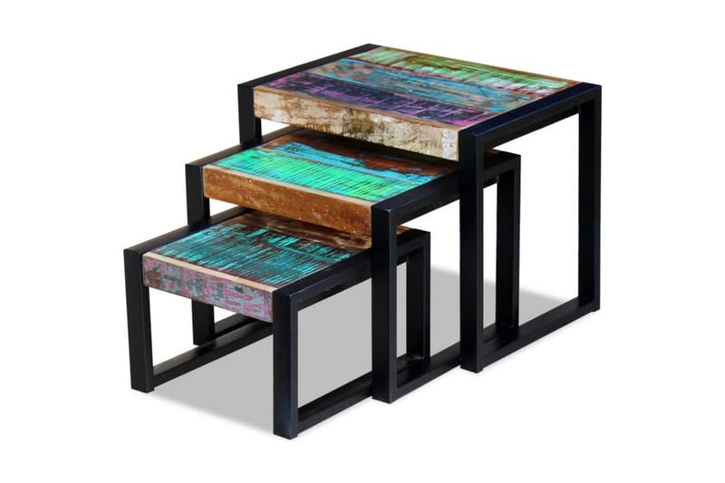 Satsbord i 3 delar återvunnet massivt trä - Flerfärgad - Bord - Satsbord