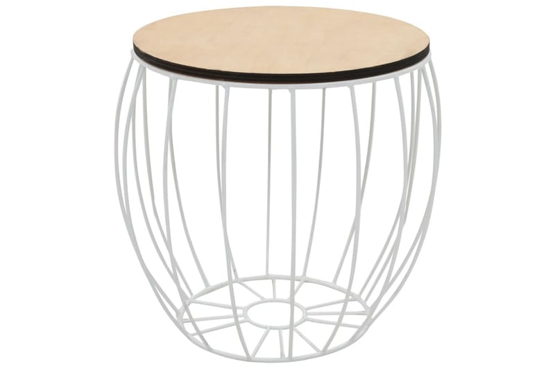 Soffbord 3 st poppelplywood järn - Vit - Möbler - Vardagsrum - Soffbord & vardagsrumsbord - Satsbord