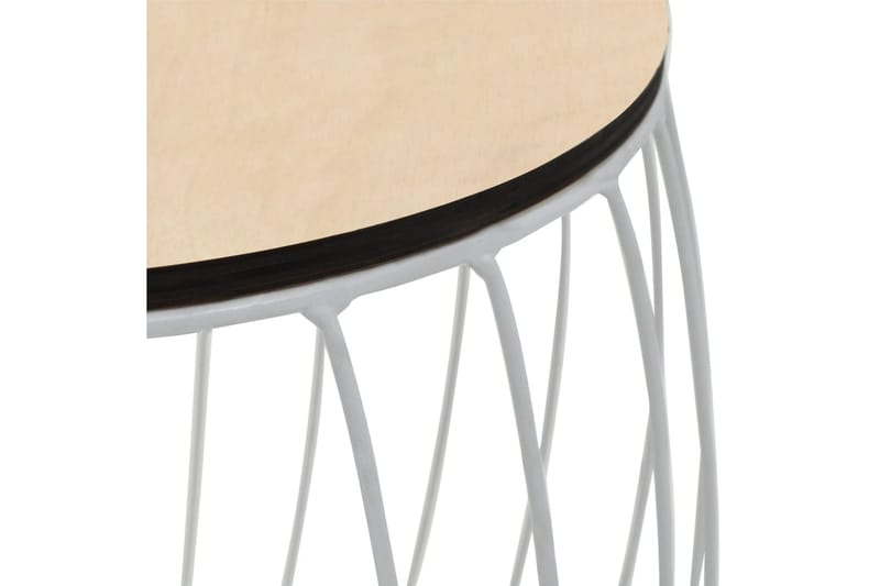 Soffbord 3 st poppelplywood järn - Vit - Möbler - Vardagsrum - Soffbord & vardagsrumsbord - Satsbord